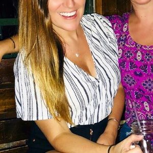 Bershka | White and Black Crop Top